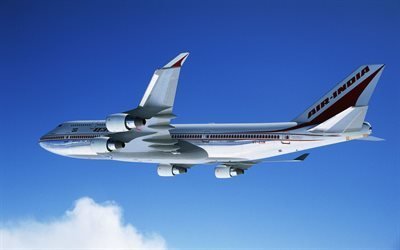 Boeing 747, 4k, flying airplane, passenger plane, civil aviation, Boeing