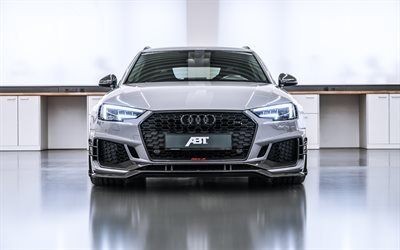Audi RS4 Avant, 4k, 2018 voitures, vue de face, RS4 ABT-R, ABT, tuning, Audi
