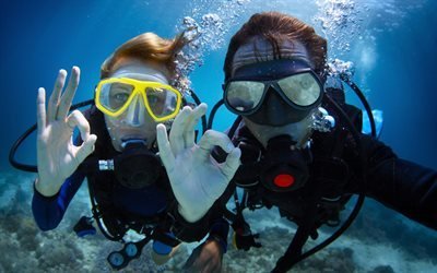 diving, underwater photo, divers, extreme entertainment, diving concepts