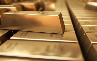 gold bars, gold, 4k, business concepts, gold and foreign exchange reserves, gold bullion