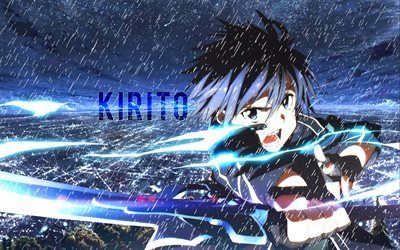 Kirigaya Kazuto, chuva, manga, protagonista, Sword Art Online