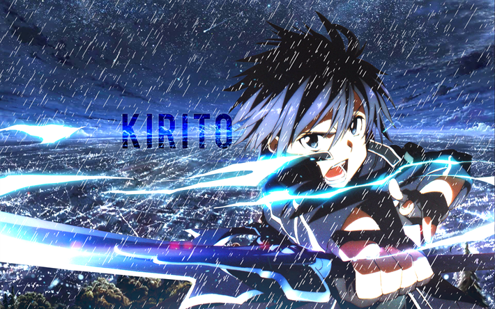 Kirigaya Kazuto, rain, manga, protagonist, Sword Art Online