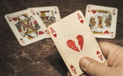 playing cards, ace of hearts, poker concepts, gambling games