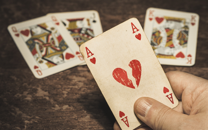 spela kort, ace of hearts, poker begrepp, spel om pengar