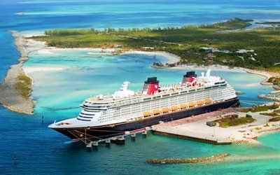 Disney Dream, 4k, nave da crociera, il porto, il molo, la Disney Cruise Line