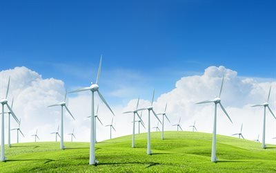 風力発電所, 代替エネルギー源, 風力エネルギー, 電気, グリーンエネルギーの概念, 生態学, 環境, 4k