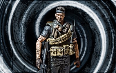 4k, Frank Woods, gray grunge background, Call of Duty, vortex, Call Of Duty characters, Call of Duty Modern Warfare, McFarlane, Frank Woods Call Of Duty