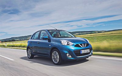 Nissan Micra, 4k, highway, 2016 cars, compact cars, Nissan Micra K13, 2016 Nissan Micra, Nissan