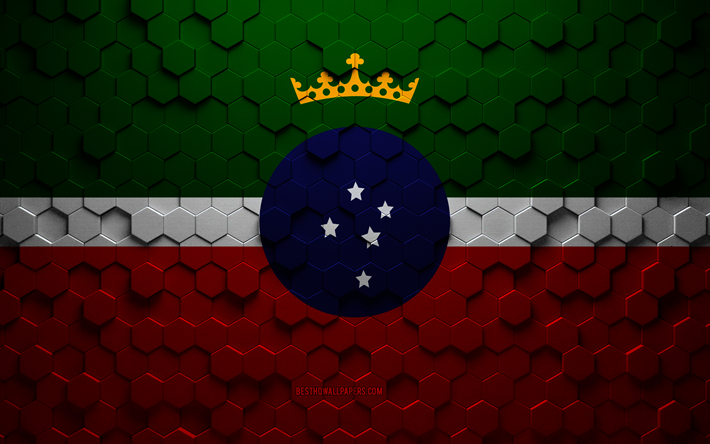 flagge von pindamonhangaba, wabenkunst, pindamonhangaba-sechseck-flagge, pindamonhangaba-3d-sechseck-kunst, pindamonhangaba-flagge