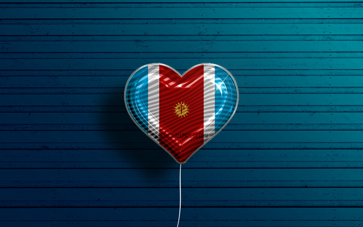 j aime santiago del estero, 4k, des ballons r&#233;alistes, bleu fond en bois, le jour de santiago del estero, les provinces argentines, le drapeau de santiago del estero, l argentine, le ballon avec le drapeau, les provinces de l argentine, santiago del 