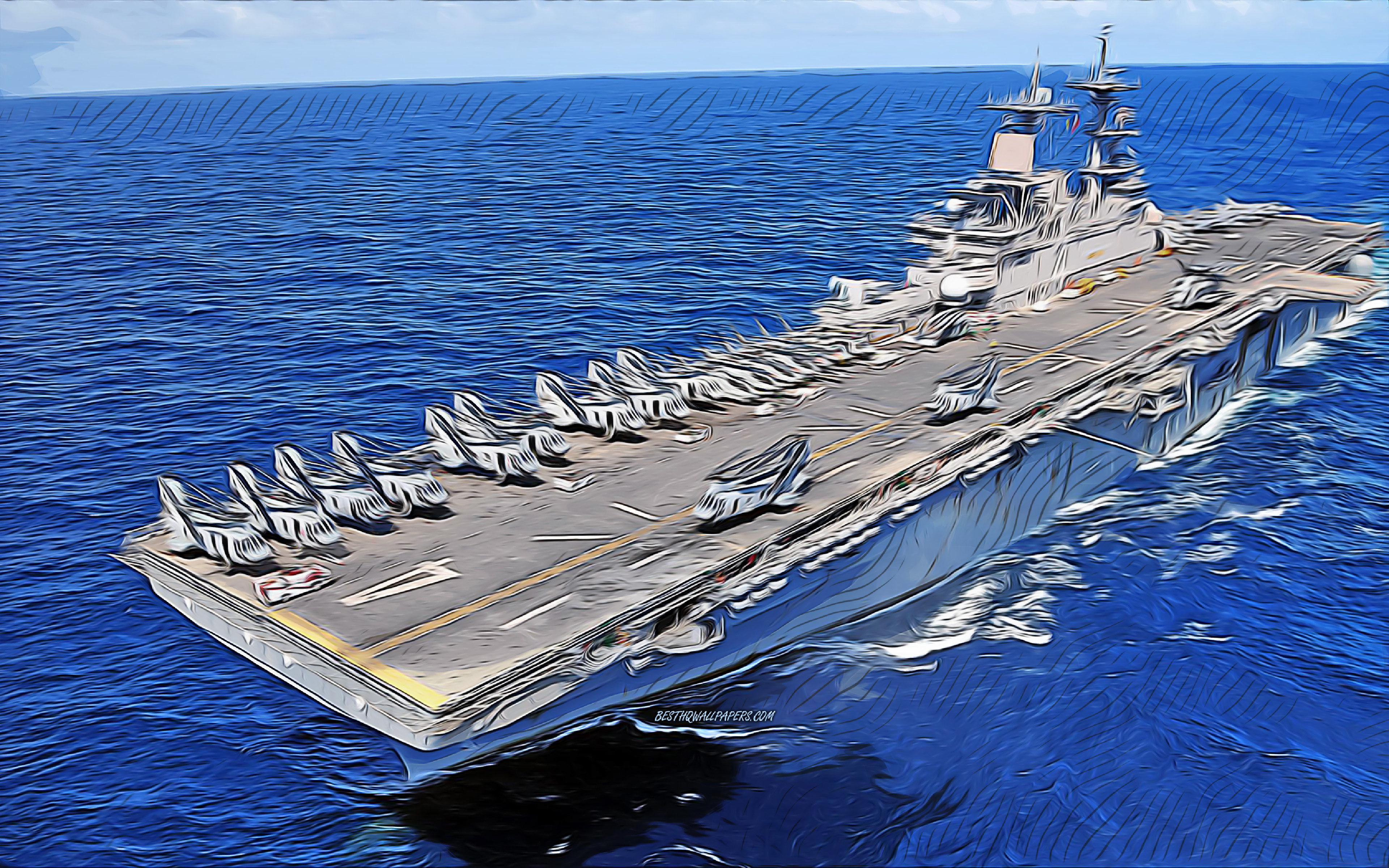 USS Boxer, 4k, vector art, LHD-4, amphibious assault ships, United States Navy, US army, abstract ships, battleship, US Navy, Wasp-class, USS Boxer LHD-4