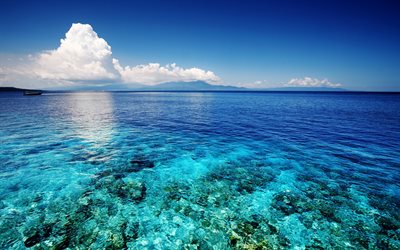 Mediterranean Sea, waves, blue lagoon, Greece, summer, travel