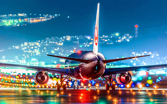Descargar Fondos De Pantalla Airbus A300 4k Japan Airlines Jal La Pista La Noche A300 Airbus Libre Imagenes Fondos De Descarga Gratuita