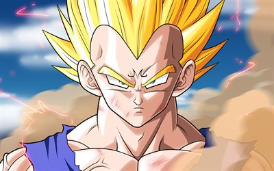 Golden Goku, close-up, fan art, Goku SSJ3, manga, Dragon Ball Super, DBS, Son-Goku