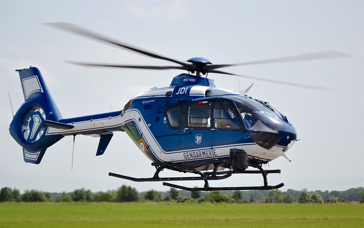 4k, Eurocopter EC135 T2, blu elicottero dell&#39;aviazione civile, Eurocopter, Airbus H135, Airbus