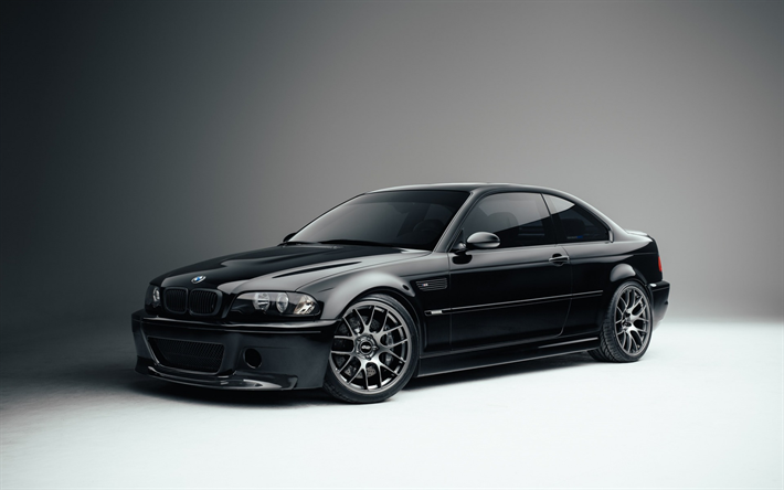 Télécharger fonds d'écran BMW 3, E46, noir coupé sport ...