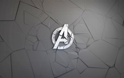 The Avengers, Creative logo, destroyed symbol, polygon style, new movies, comics