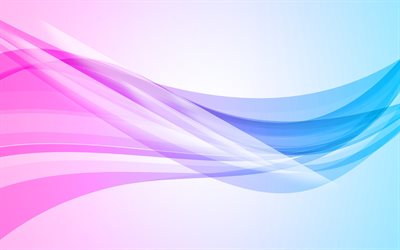 4k, abstract waves, blue and purple background, curves, creative, art