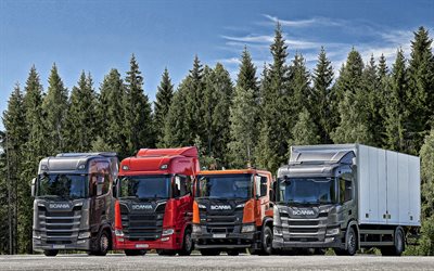 Scania, kuorma-alue, uusi S500, R730, G410, P280, kuorma-autot