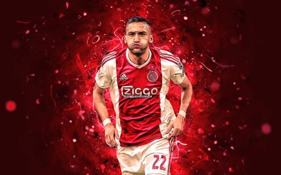 Hakim Ziyech, tavoite, Ajax FC, marokkolaiset jalkapalloilijat, jalkapallo, Ziyech, abstrakti taide, iloa, Hollannin Eredivisie, neon valot