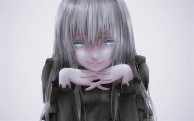 Echidna, portrait, artwork, girl with blue eyes, manga, Re Zero