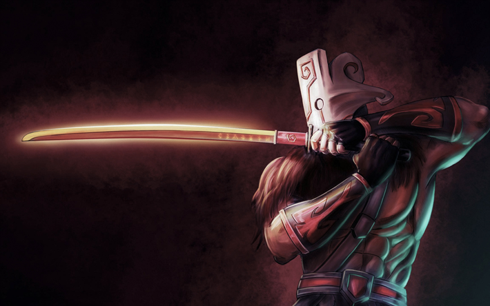 Juggernaut with sword, Dota 2, warrior, close-up, artwork, Dota2, Juggernaut Dota