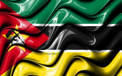 Mozambican flag, 4k, Africa, national symbols, Flag of Mozambique, 3D art, Mozambique, African countries, Mozambique 3D flag