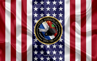 USS Missouri Emblem, SSN-780, American Flag, US Navy, USA, USS Missouri Badge, US warship, Emblem of the USS Missouri