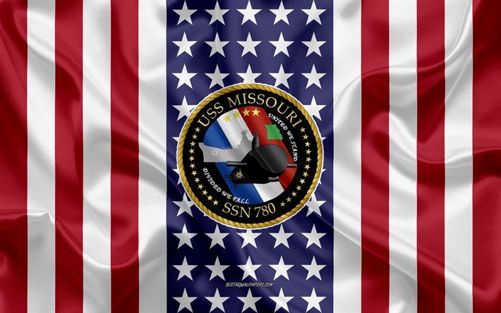 يو اس اس ميسوري شعار, SSN-780, العلم الأمريكي, البحرية الأمريكية, الولايات المتحدة الأمريكية, يو اس اس ميسوري شارة, سفينة حربية أمريكية, شعار يو اس اس ميسوري