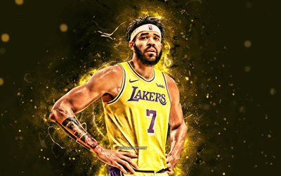 JaVale McGee, 4k, 2020, NBA, Los Angeles Lakers, estrelas de basquete, amarelo luzes de neon, JaVale Lindy McGee, basquete, LA Lakers, criativo, JaVale McGee Lakers, JaVale McGee 4K