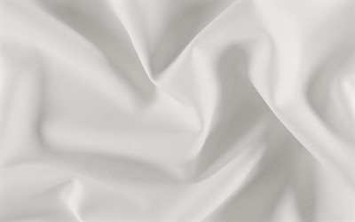 de soie blanche, texture, blanc texture de tissu, la soie vague tissu de fond, soie