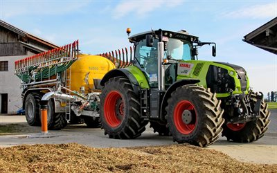 Claas Axion 830, traktori, maatalouskoneiden, uusi Axion 830, modernit traktorit, lannoite s&#228;ili&#246;, Claas