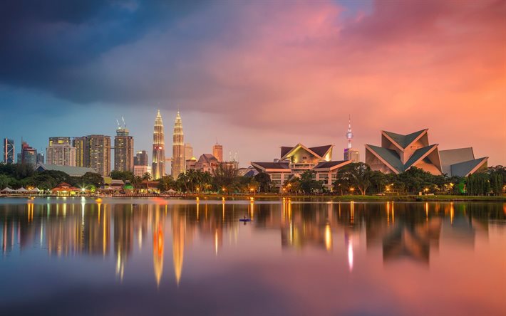 Kuala Lumpur-Tornet, Petronas Towers, KL Tower, Kuala Lumpur, Malaysia