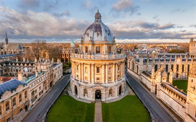 Oxford, Radcliffe Camera, Oxford University, England, Radcliffe Science Library, evening, sunset, university, Oxford cityscape