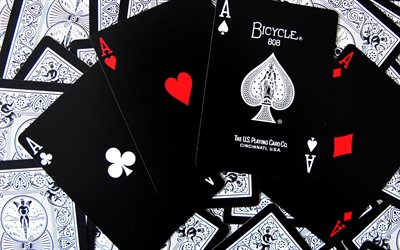 Four of a kind, poker, 4 aces, black playing cards, aces, black poker cards, casino
