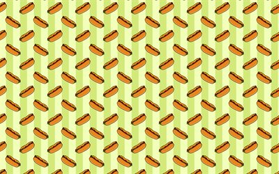 cartoon hotdogs pattern, 4k, background with hotdogs, creative, hotdogs textures, kids textures, cartoon hotdogs background, hotdogs patterns, kids backgrounds, food textures