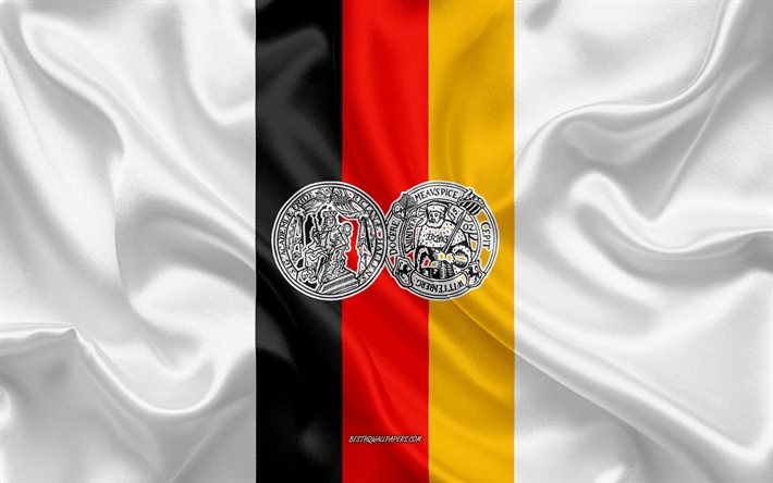 Emblema dell&#39;Universit&#224; Martin Luther di Halle-Wittenberg, bandiera tedesca, logo dell&#39;Universit&#224; Martin Luther di Halle-Wittenberg, Halle, Germania, Universit&#224; Martin Luther di Halle-Wittenberg