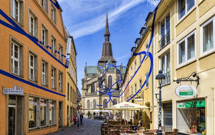 ダウンロード画像 オスナブリュック 古い通り 都市の景観 夏 ドイツの都市 ヨーロッパ ドイツ オスナブリュックドイツ フリー のピクチャを無料デスクトップの壁紙