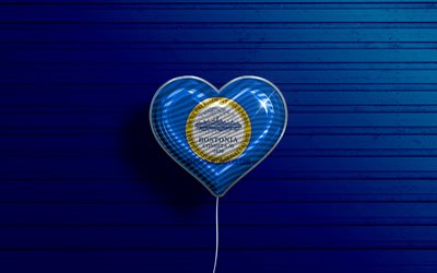 I Love Boston, Massachusetts, 4k, realistic balloons, blue wooden background, american cities, flag of Boston, balloon with flag, Boston flag, Boston, US cities