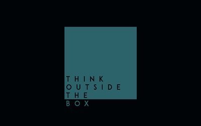quotes, Think Outside The Box, minimal