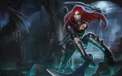Katarina, warrior, MOBA, art, darkness, League of Legends