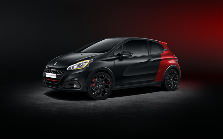 Peugeot 208 GTi Sport, 2018, exterior, front view, hatchback, new red 208 GTi, Peugeot