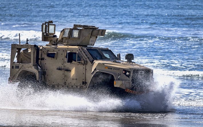 Oshkosh M-ATV, american wheeled armored car, military vehicles, armored car, United States Marine Corps, Oshkosh