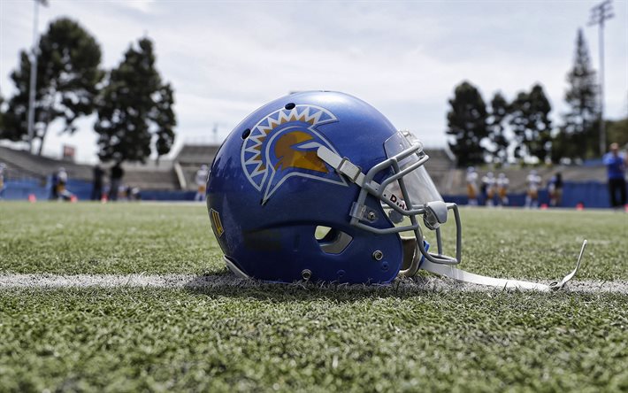 San Jose State Spartans, helmet for american football, San Jose State Spartans logo, NCAA, San Jose State University, USA, American Football