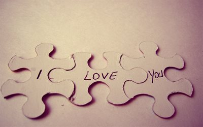 I love you, puzzles, romance art, love concepts, romantic card template