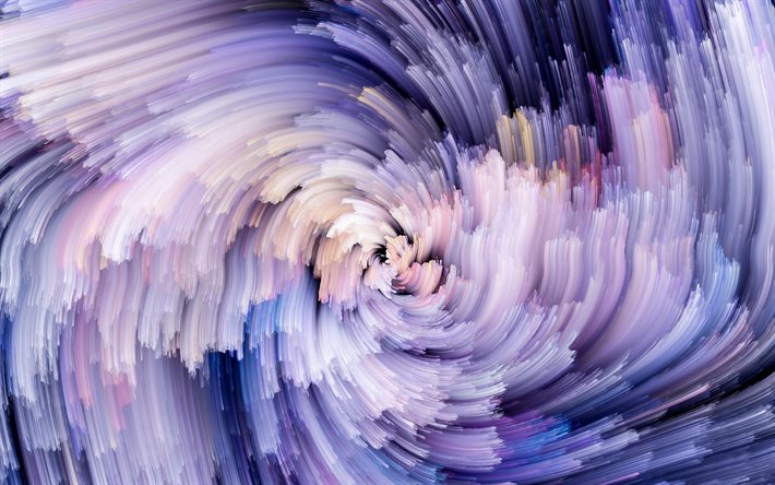 violeta vortex, 4k, resumo ondas, criativo, espiral, resumo vortex, Arte 3D, vortex, fractais, violeta resumo de plano de fundo