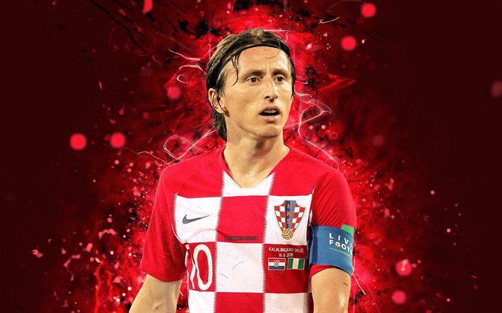 Download Wallpapers 4k Luka Modric Abstract Art Croatia National Team Fan Art Modric Soccer Footballers Neon Lights Croatian Football Team For Desktop Free Pictures For Desktop Free