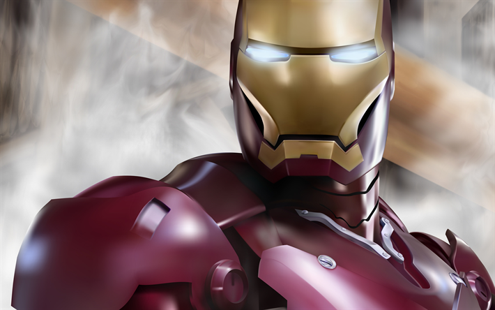 Iron Man, 4k, de superh&#233;roes, de cerca, de DC Comics, IronMan