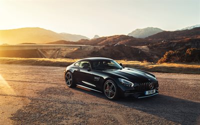 Mercedes-AMG GT, 4k, supercars, Bilar 2018, road, tuning, AMG, Mercedes
