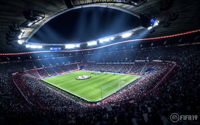 4k, FIFA19, stadion, 2018 pelej&#228;, Bayern M&#252;nchen vs Juventus, jalkapallo simulaattori, FIFA 19
